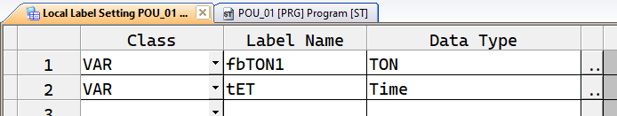 Объявление переменной TON